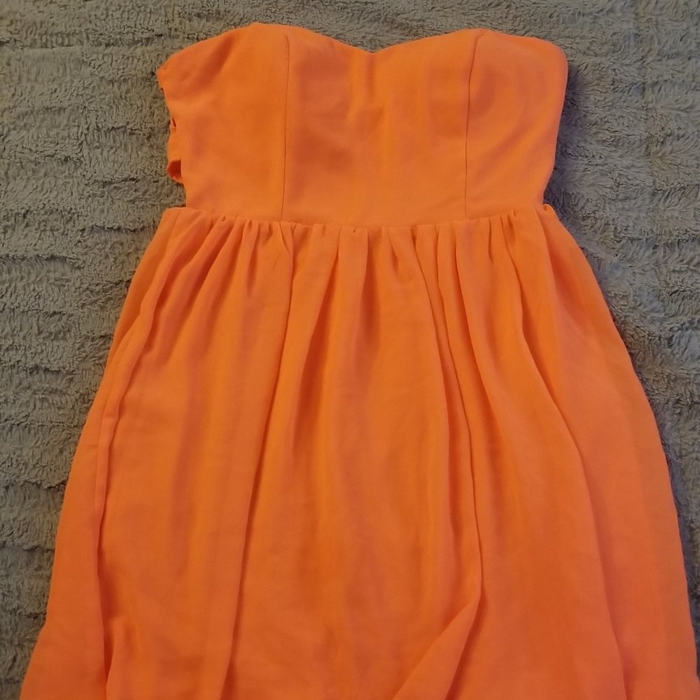 do & be Orange Strapless Summer Dress
